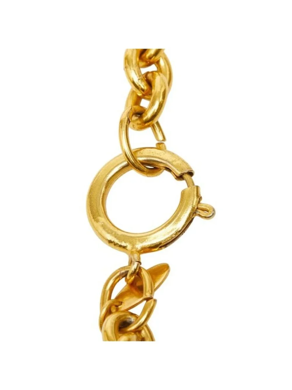 Chanel CC Logo Chain Long Necklace Gold Plated